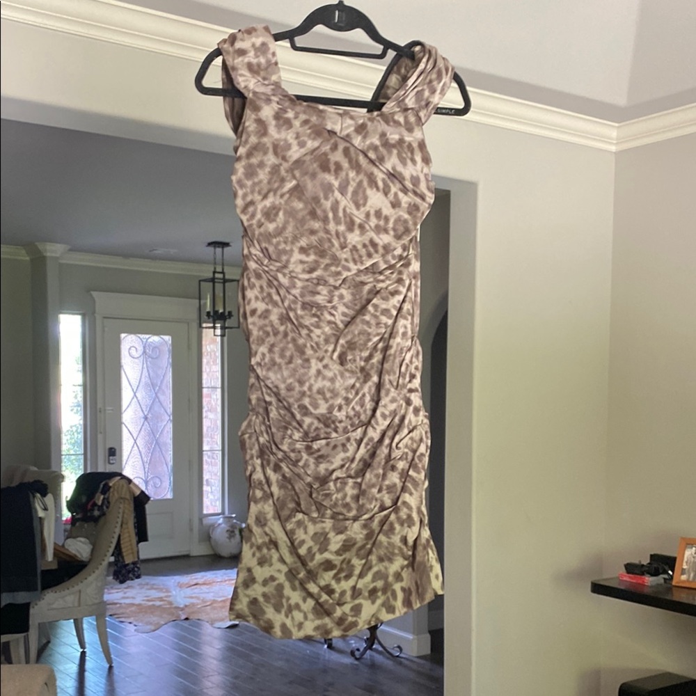 Nicole Miller Leopard Print Sleeveless Dress